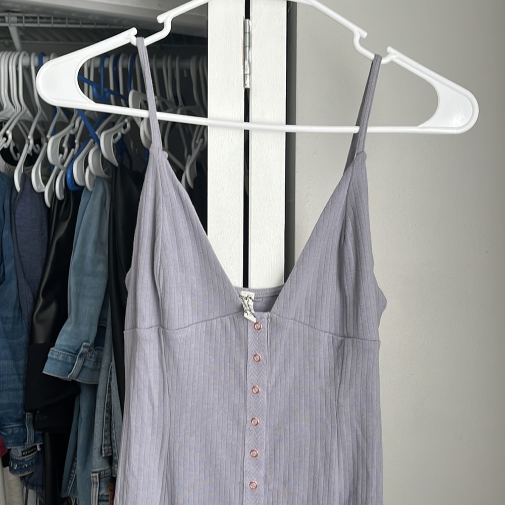 Free People Grayish Purple Ribbed Midi Dress, NWOT - Picture 3 of 6